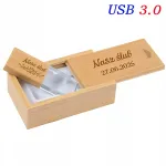 Puidust karp 64 GB USB m&auml;lupulgaga (graveeritud) &ndash; armulauale, pulmadeks, ristimiseks