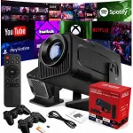 Projektor WiFi HY320 LED kaugjuhtimispuldiga Android TV 4K FULL HD 1080p