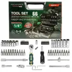 T&ouml;&ouml;riistakomplekt 1/4", 66 tk., kuusnurksete otsikutega, 4-14 mm, padrunv&otilde;tmega, Rockforce