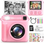 Roosa instant-kaamera printeri ja 32 GB kaardiga