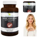 Toidulisand MEDVERITA aktiveeritud kookos-s&ouml;ehallitus 200 mg, 60 kapslit