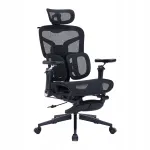 Kontoritool jalatoega, ergonoomiline, must