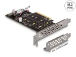 PCIe x8 adapter 2x NVMe M.2 (Key M) madala profiiliga plaadiga Delock 89837 (bifurkatsioon)