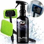 Peeglite ja akende puhastusvahend K2 NUTA PRO 1L mikrofiiberlapi komplektiga