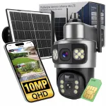 Juhtmevaba v&auml;line p&auml;ikeseenergial IP-kaamera 4G, 10 MP, SIM-kaardiga, p&ouml;&ouml;ratav