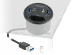 USB jagaja Delock, 1 x USB-C, 2 x USB-A, HD heli&uuml;hendused