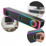 Soundbar k&otilde;lar LED RGB-valgustuse, AUX-pesa ja v&otilde;imsa madalsagedusheliga