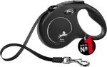 T&otilde;mmatav rihm FLEXI New Classic, 5 m, must, kuni 15 kg koertele