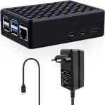 Raspberry Pi 5 alumiiniumist korpus USB-C 27 W toitega, passiivjahutus