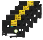 Brother TZe-631 kleebiseteip, 12 mm, kollane, 8 m, 5 tk