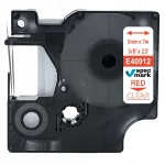 Isetatav lint DYMO D1 40912, 9 mm x 7 m, l&auml;bipaistev punase tekstiga