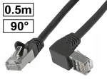 Cat.6A PIMF varjestatud v&otilde;rgukaabel, RJ45-RJ45, 90&deg; nurk, 0,5 m