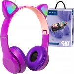 Juhtmeta laste k&otilde;rvaklapid Bluetoothi, mikrofoniga ja LED RGB kassik&otilde;rvtustega