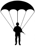 Kleebis autole v&otilde;i mootorrattale SOLDIER PARATROOPER, 18 x 13,8 cm, taustata