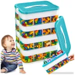 Plastikust LEGO klotside kast, 4-korruseline, 24 sektsiooniga, 24 l maht