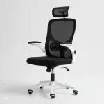 Ergonoomiline kontoritool FIBI, must-valge, v&otilde;rgutaga