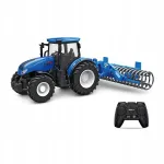 Suur sinine puldiga juhitav traktor k&uuml;ndjaga Small Farmer