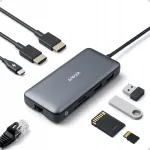 USB-C jagaja Anker PowerExpand 8-&uuml;hes, 2x 4K HDMI, 100W toitega