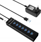 ACTIVE 3.0 USB jagaja, 7 pesa, toitega, s&uuml;learvutile ja kettadele