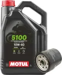 Mootori&otilde;li Motul 5100 10W40 4T 4 l MA2 ja &otilde;lifilter Hiflo HF 303