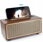 Puidust retro Bluetooth 5.0 k&otilde;lar koos madalsagedusk&otilde;lariga, FM raadio ja mikrofoniga
