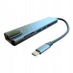 USB-C 8in1 hub adapter: HDMI 4K, RJ45 LAN, USB 3.0, SD/TF, PD 87W, Type-C