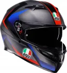 Motorratturi kiiver AGV K-3 S Striga, matt must/sinine/punane, E2206