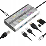 ORICO 12-&uuml;hes dokijaam USB-C, HDMI, DisplayPort 60Hz, RJ45, PD 100W, SD, DELL