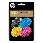 HP 937e XL tindikassetikomplekt, must, sinine, lilla, kollane, OfficeJet 9120, 9720