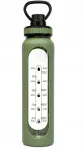SMUKEE klaaspudel 1000 ml rohelise silikoonkaitsega