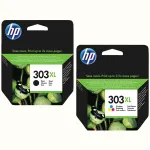 HP 303XL tindikassettide komplekt must + v&auml;rviline (T6N03AE, T6N04AE)