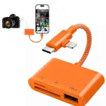 SD microSD TF kaardilugeja USB-C Lightning USB-A 3in1 s&uuml;learvutile ja telefonile