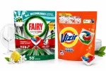Pesukapslid Vizir 50 tk ja n&otilde;udepesukapslid Fairy Platinum Plus 122 tk komplekt