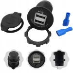 12V/24V oranž auto laadija USB 3.1A, LED-iga