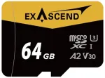 microSD m&auml;lukaart Exascend Catalyst 64GB SD adapteriga