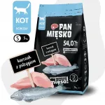 Kuiv kassitoit Pan Mięsko kanaliha ja forelliga, peenikesed kr&otilde;binad, 5 kg
