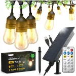 P&auml;ikeseenergia girliand 10 m, 10x LED lamp E27, kaugjuhtimispuldiga