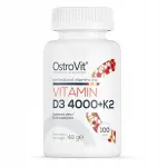 Toidulisand Vitamin D3+K2 MK-7 SUPER STRONG 4000 + K2, 100 kapslit