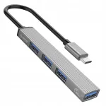 USB-C jaotus Orico, 4 USB-A 3.1 Gen1 pesa, 5 Gbps, alumiinium