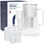 Klaasist kann AquaFloow ClassGlass 3 l valge + 6 filtrikassetti
