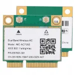 Mini PCIe kahe sagedusala WiFi v&otilde;rgukaart Bluetooth 4.2 MC-AC7265, Gigabit