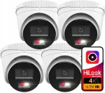 Dome IP-kaamera HiLook IPCAM-T8-30DL, 8 Mpx, mikrofoniga, PoE, 4 tk