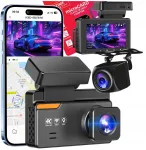4K auto videoregistraator GPS ja WiFi, esikaamera ja tagakaamera, HDR