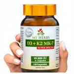 Toidulisand Vitamin D3+K2 MK-7 SUPER STRONG 18 000 IU, 120 kapslit