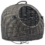 Kassi transpordikott, hall, 60x45x45 cm, naturaalne punutis