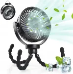 Kaasaskantav ventilaator LED valgustusega, 5200 mAh, 360&deg;, kontorisse, telkile, k&auml;rule