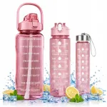 3-osaline joogipudelite komplekt 2 l, 900 ml, 300 ml &otilde;llepaelaga spordiks