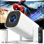 720P Android 12 WiFi 5G Bluetooth 5.0 mini projektor 180&deg; p&ouml;&ouml;ratav HDMI USB