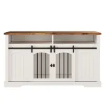 Kassi pesa, 153 x 60 x 85 cm, valge, MDF ja metall, libisevate uste ja raamidega