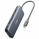 USB-C jaotur Anker PAP 21, 7 &uuml;hendust: 2x USB, 2x USB-C PD 100W, HDMI 4K 30Hz, SD kaardilugeja, arvutile